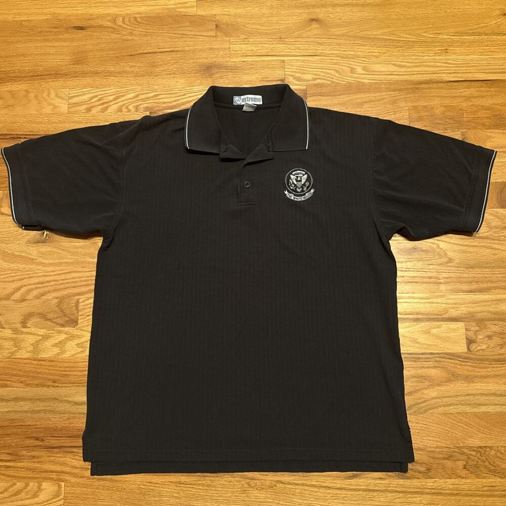 Presidential Seal White House Black Polo Mens XL Guest Souvenir Vintage 80s